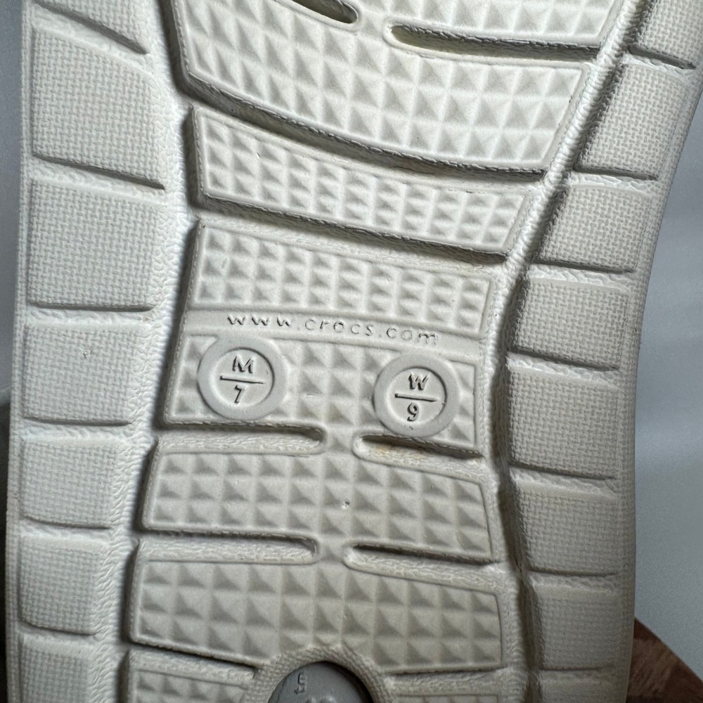 Crocs LiteRide Clog Grey White Women 9 Men 7 Comfort Slip On Shoes 204592 - Picture 7 of 7